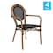 Flash Furniture Marseille Thonet French Bistro Stacking Chair w/Arms, Black Textilene/Bamboo Print Alum Frame, 4PK 4-SDA-AD642002A-TXT-BK-NAT-GG - alternate 10